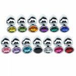 1PCS Small Size Metal Crystal Anal Plug Stainless Steel Booty Beads Jewelled Anal Butt Plug Sex Toys Products For Men Couples