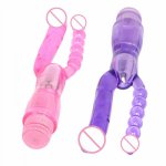 Dual Penetration Double Dildo Vibrator Anal Sex Vibrator Beads Stimulator for Adults adult toys  masturbator