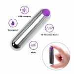 Mini Bullet Vibrator Sex Toys For Women 10 Speed Waterproof Strong Vibration USB Rechargeable G-spot Massager Adult Products