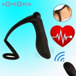 Wireless Remote Anal Dildo Vibrator Prostate Massager Butt Plug 10 Vibrating Delay Ring On Penis Masturbator Sex Toys for Men