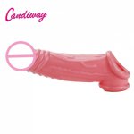 Male Condoms extender Enlargement,reusable Dual cock ring penis sleeves condom, sex toys for big dildo realistic Adults Intimate