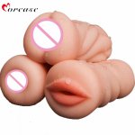 Morease Realistic Vagina Real Pussy and Mouth Oral Silicone Male Masturbator Artificial Deep Throat Pocket Pussy SexToys for Men
