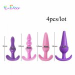 Orissi, ORISSI 4PCS/Lot Silicone Anal Plug for Beginners Enjoy Anal Vaginal G-spot Prostate Stimulation Sex Toys for Women MEN Couples