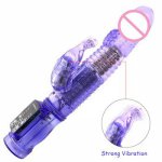 Dual motor Rabbit Vibrators 12 Speed Vibration And 360°Rotation G Spot Dildo Vibrator clitoris Anal Massager Adult Sex for Women