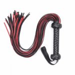 Fetish Black&Red PU Leather Whip Flogger Handle Spanking Paddle Knout Flirt BDSM Adult Game Erotic Sex Toys For Women Couples