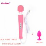 10 Speed Magic Wand Massager Powerful Clitoris Vagina Stimulator Body Massager with free plug AV Vibrator Sex Toys for Women
