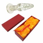 Luminous Glass Butt Plug Anal Plug Toys for Adults Erotic Toys Crystal Anal Bead