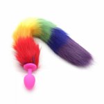 Exotic Accessories Anal Plug With Big Real Crystal Fox Tails Silicone Butt Plug Erotic Tail Intimate Accessories Couple Sex Toys