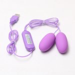 Multi-frequency Dual Vibrator Egg USB waterproof G Spot Massage masturbation clitoris stimulator Wand Sex toys for Women