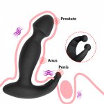Male Anal Plug Vibrator Prostate Massage Silicone Waterproof Prostate Stimulator Butt Plug Delay Ejaculation Ring Toy For Men