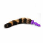 Role Play Fox Tail Butt Plug , 3 Anal Beads Fox Tail Anal Plug Of Sex Toys, Adult Game Products For Couple