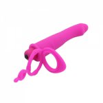Double Ring Strapon Anal Vagina Vibrator Strap On Butt Plug Adult Sex Toys for Man Women Couples Intimate Goods Sex Machine Shop