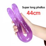 Realistic Dildo 44cm Super Long Double Head Dildo For Woman lesbian Gay Flexible Soft Silicone Jelly Fake Cock Penis Adult Toys