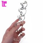 YUELV Crystal Pyrex Glass Dildo Spiral G-spot Stimulate Glass Penis Anal Butt Plug Female Masturbation Adult Sex Toys For Women