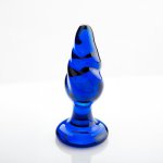 Hot New blue glass anal plug beauty sex products vagina anus stimulator dildo dilator butt plugs buttplug sexy toys for woman