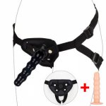 Strap On Dildo Panties Penis With Suction Cup Anal Beads Strapon Harness for Vagina/Anal Plug Sex toys For Women Dildo Butt plug