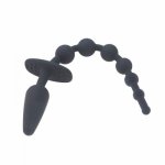 New silicone double head massager 8 balls anal butt plug beads massager waterproof anus erotic sex toys for men women gay