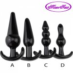 Man nuo 4Pcs/set Anal Butt Plug Prostate Massager Adult Gay Products Anal Plug Beads Erotic Sex Toys for Men Women