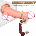 3 Sizes 7.5 inch Realistic huge dildo Waterproof Flexible fake penis textured shaft strong suction cup Sex product for women