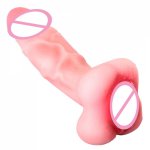 2 in 1 Realistic Dildo with Vagina Pussy Penis Sleeve Cock Extender Female Masturbator Dildo Gay Anal Sex Toy for Men Women