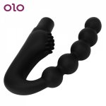 OLO Black Butt Plug Anal Vibrator G-spot Sex Toys for Men Women Clitoris Stimulator Adult Products Anal Bead Prostate Massager
