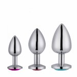 3PCS/lot Anal Beads Crystal Jewelry Butt Plug Stimulator Sex Toys Dildo Stainless Steel Anal Plug Hot Sale Sex Toys for Men