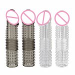 Fanala 16cm Silicone Reusable Condom With Spike Dotted Dildos Penis Seelve Extender Time Delay Lasting