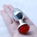 JIUUY Metal anal plug Sex Toys Smooth Butt Plug Tail Crystal Jewelry Trainer For Women/Man