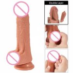 RABBITOW Double-layer Dildo with Soft Outer And Sturdy Inner Penis Strong Suction Cup Real Penis Replica фаллоимитатор дилдо