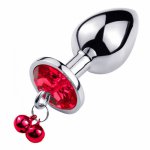 Traction Chain Bell Anal Plug Erotic Beads Butt Plug Metal Sex Toys Crystal Base Jewelry Prostate Massager Adult Products Shop