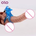 OLO Clitoris Stimulator Dildo Vibrator Penis Ring Powerful Waterproof Tongue Vibrating Cock Ring Sex Toys for Women Men