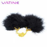 VATINE Adult Games Role-playing Handcuffs Slave Restraints SM Bondage New Sex Toys for Couple Erotic Feathers Metal Handcuffs