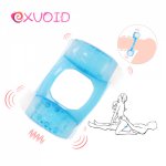EXVOID Vibrating Penis Ring Dual Motor Delay Ejacualtion Clitoris Stimulate Silicone Vibrators Sex Toys for Men Cock Ring