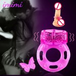 Mini Penis Ring Vibrator Delay Ejaculation Clitoris Stimulate Massage Erotic Penis Ball Loop Lock Adult Sex Toys Product for Men