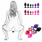 3Pcs/Set Safe Butt Plug With Crystal Detachable Jewelry Anal Plug Vagina Clitoris Vibrator Erotic Adult Sex Toys For Woman Men