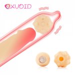 EXVOID Vibrator Penis Enlargement Ball Reusable Vibrator Penis Extender Beads Penis Sleeve Extender Condom Attachment Ball