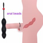 Anal Butt Plug Anal Beads Silicone Prostate Massage Cock Ring Penis Ring Gay Sex Toy for Man
