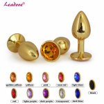 Mini Size 70x28mm Gold Metal Crystal Jewelry Anal Butt Plug Prostate Massager Anal Plug Anal Sex Toys for Women Men Masturbation