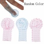 1/2/3/5pcs Sex Finger Sleeve Condoms Stimulator Flirting Vibrator Female G-point Stiimulator For Adult Spike Ball Finger Condoms