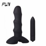 10 Speeds Vibrator Anal Plug Sex Toys for Men/ Women Black Body Massage Medical Silicone Butt Plug Sex Products for Adult