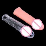 Super Soft Realistic Male Penis Sleeve Extender Reusable Condom Dildo Enlargement Delay Time Cock Ring Sex Toys For Men