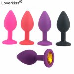 Small Medium Big Silicone Butt Plug with Crystal Jewelry Smooth Touch Anal Plug Anal Sex Toys for Woman Men Gay Anus Anal Beads