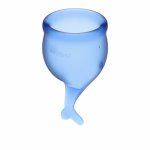 Satisyfer, Zestaw kubeczków menstruacyjnych - Satisfyer Feel Secure Menstrual Cup Ciemny niebieski