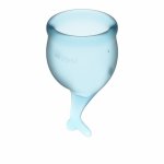 Satisyfer, Zestaw kubeczków menstruacyjnych - Satisfyer Feel Secure Menstrual Cup Jasny niebieski