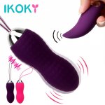 IKOKY Female Masturbator Remote Vibrator Clitoral Stimulation Vaginal Tighten Trainers Kegel Exercise Ball Sex Toys for Women