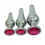 Products Butt Plug For Women Thread Berg Crystal Silver Colour Metal Backyard Stainless Steel Plug Anal HitchW14
