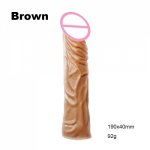 190*40mm Reusable Penis Sleeve Silicone Condom Enlargement Dildo Delayed Ejaculation Sex Toy For Male Cock Sleeves