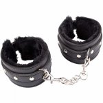 Adjustable Handcuffs Ankle Bracelets SM Adult Plush PU Leather Bondage Fetish Handcuffs kit Cuff Restraint Set Sex Toy