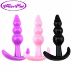 Man nuo Anal Beads Jelly Anal Plug G-spot Prostate Massager Silicone Adult Sex Toys For Woman Men Gay Butt Plug Erotic Products