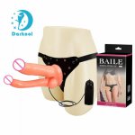 Lesbian Double Vibrating Penis Strap On Harness Kits Sex Toys for Woman Adjustable Belt with Dual Cock Dildo Vibrator Anal Toys